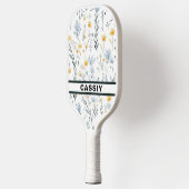 Minimale Zachte Kleurrijke Tuin Wildbloemenkwekeri Pickleball Paddle (Links)