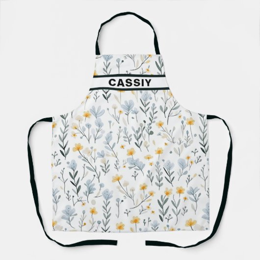 Minimale Zachte Kleurrijke Tuin Wildbloemenkwekeri Schort (Voorkant)