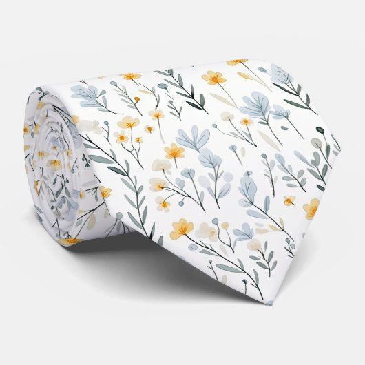 Minimale Zachte Kleurrijke Tuin Wildbloemenkwekeri Stropdas (Opgerold)