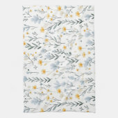 Minimale Zachte Kleurrijke Tuin Wildbloemenkwekeri Theedoek (Verticaal)