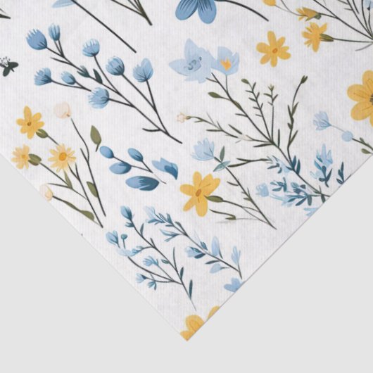 Minimale Zachte Kleurrijke Tuin Wildbloemenkwekeri Tissuepapier (Detail)