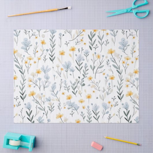 Minimale Zachte Kleurrijke Tuin Wildbloemenkwekeri Tissuepapier (Craft)