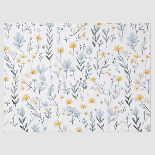 Minimale Zachte Kleurrijke Tuin Wildbloemenkwekeri Tissuepapier (Voorkant)