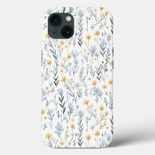 Minimale zachte kleurrijke tuin wilde bloemen kwek iPhone 13 hoesje