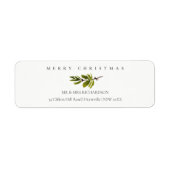 Minimale Zachte Tak van de Pijn Zacht Kerstadres Etiket (Voorkant)