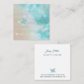 Minimale zachte waterverf vlinder vierkante visitekaartje (Voorkant / Achterkant)