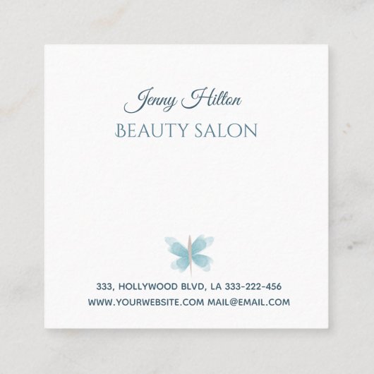 Minimale zachte waterverf vlinder vierkante visitekaartje (Achterkant)
