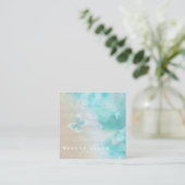 Minimale zachte waterverf vlinder vierkante visitekaartje (Staand voorkant)