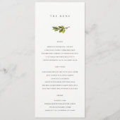 Minimale Zachte Zwarte en Witte Pijnbijtbruiloft Menu (Voorkant)