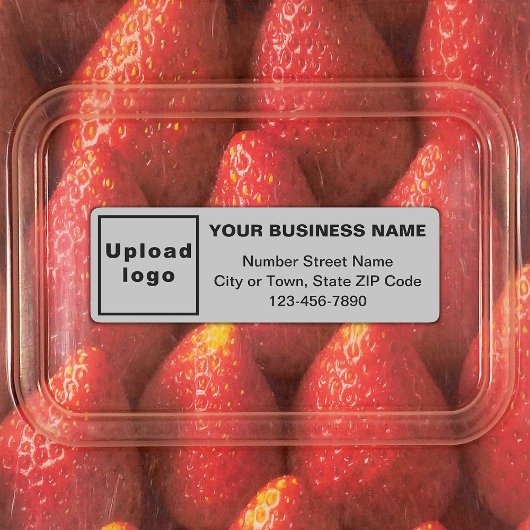 Minimale zakelijke branding op grijze rechthoek labels