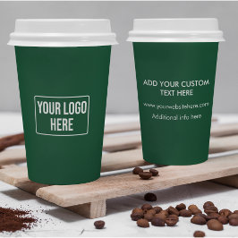 Minimale zakelijke Logo Eenvoudige groene koffie Papieren Bekers