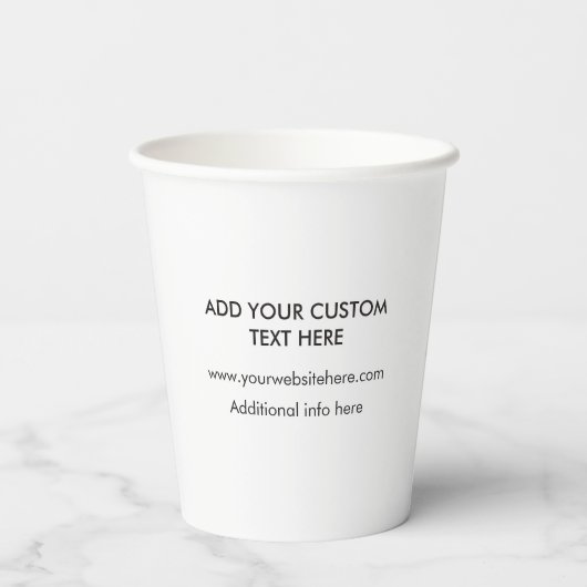 Minimale zakelijke Logo Eenvoudige witte koffie Papieren Bekers (Achterkant)