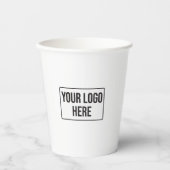 Minimale zakelijke Logo Eenvoudige witte koffie Papieren Bekers (Voorkant)