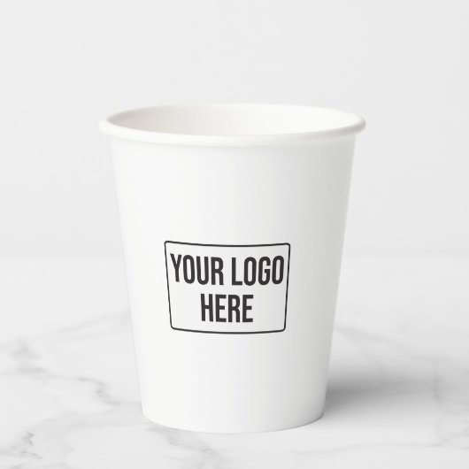 Minimale zakelijke Logo Eenvoudige witte koffie Papieren Bekers (Voorkant)