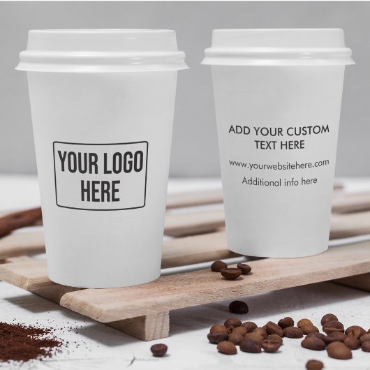 Minimale zakelijke Logo Eenvoudige witte koffie Papieren Bekers