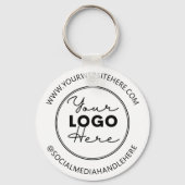 Minimale zakelijke Logo Eenvoudige, witte Professi Sleutelhanger (Voorkant)