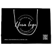 Minimale zakelijke logo QR-code aangepast zwart Groot Cadeauzakje (Achterkant)