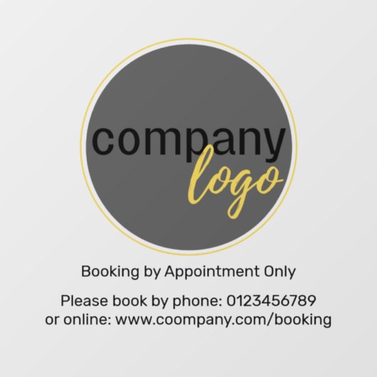 MINIMALE ZAKELIJKE LOGO RESERVERING OP AFSPRAAK RAAMSTICKER (Vel)