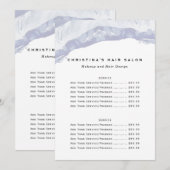 Minimale zakelijke prijslijst voor blauwe Waterver Menu (Voorkant / Achterkant)