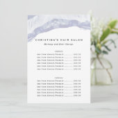 Minimale zakelijke prijslijst voor blauwe Waterver Menu (Staand voorkant)