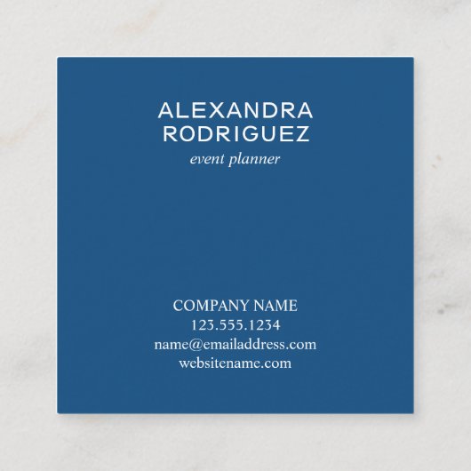 Minimale  zakelijke QR-code blauw Vierkante Visitekaartje (Achterkant)