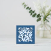 Minimale  zakelijke QR-code blauw Vierkante Visitekaartje (Staand voorkant)