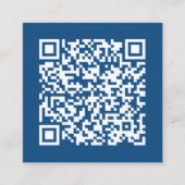 Minimale  zakelijke QR-code blauw Vierkante Visitekaartje (Voorkant)