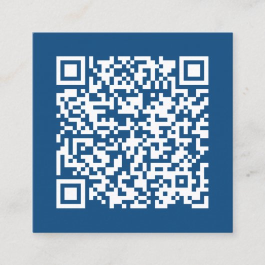 Minimale  zakelijke QR-code blauw Vierkante Visitekaartje (Voorkant)