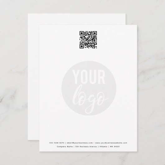 Minimale zakelijke QR-code Notitiekaartje (Voorkant / Achterkant)