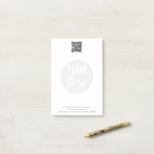 Minimale zakelijke QR-code Post-it® Notes (Op bureau)