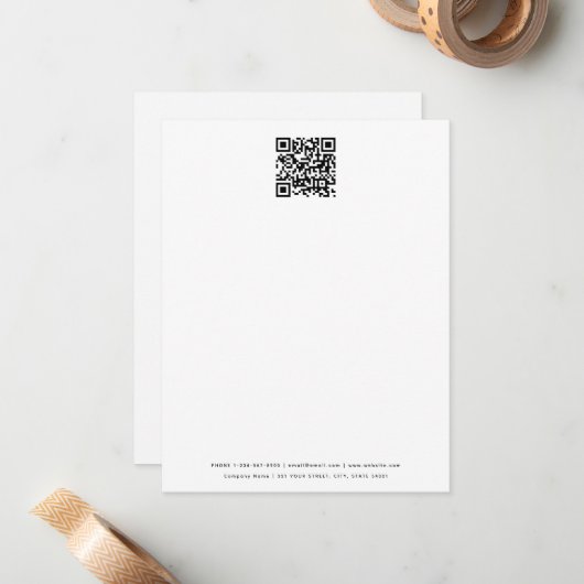 Minimale zakelijke QR Code Professional White Notitiekaartje (Voorkant / Achterkant in situ)