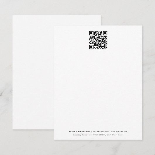 Minimale zakelijke QR Code Professional White Notitiekaartje (Voorkant / Achterkant)