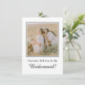 Minimale Zal Je Mijn Bruidsmeisje Zijn Foto Kaart (Staand voorkant)