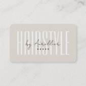 Minimale Zand Hair Stylist Vlechten Salon Monogram Visitekaartje (Voorkant)