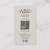 Minimale Zand Hair Stylist Vlechten Salon Monogram Visitekaartje (Achterkant)