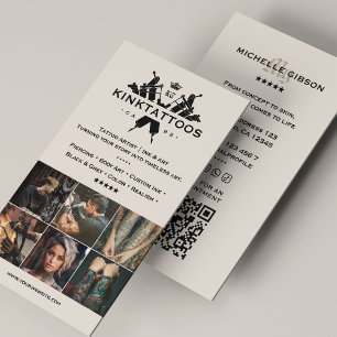 Minimale Zand Tattooist Moderne Tattoo Artiest Ras Visitekaartje