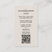 Minimale Zandhaar Stylist Barber Barbershop Grid Visitekaartje (Achterkant)