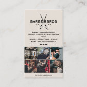 Minimale Zandhaar Stylist Barber Barbershop Grid Visitekaartje (Voorkant)