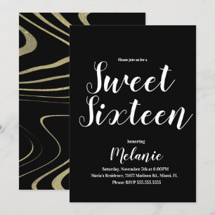 Minimale Zebra Sweet 16 Glitter Nep Folie Kaart