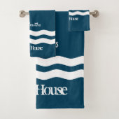 Minimale Zee Waves Nautical Coastal Bad Handdoek (Insitu)