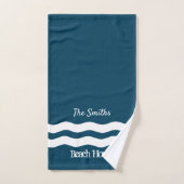 Minimale Zee Waves Nautical Coastal Bad Handdoek (Handdoek)