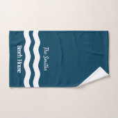 Minimale Zee Waves Nautical Coastal Bad Handdoek (Handdoek)