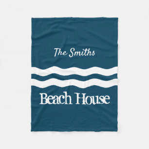 Minimale Zee Waves Nautical Coastal Fleece Deken