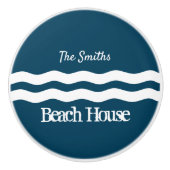 Minimale Zee Waves Nautical Coastal Keramische Knop (Voorkant)