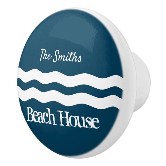 Minimale Zee Waves Nautical Coastal Keramische Knop (Rechts)