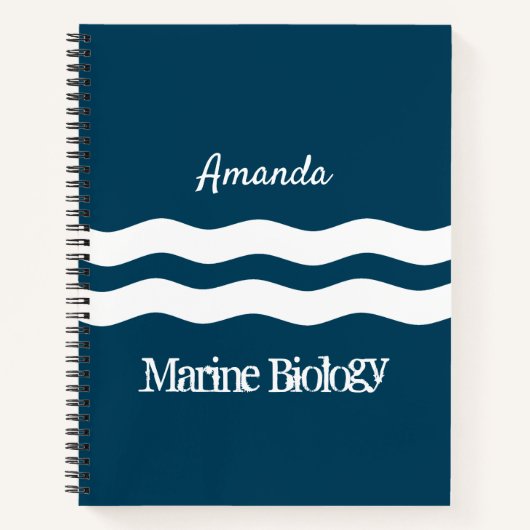Minimale Zee Waves Nautical Coastal Notitieboek (Voorkant)