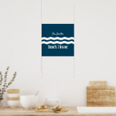 Minimale Zee Waves Nautical Coastal Poster (Keuken)