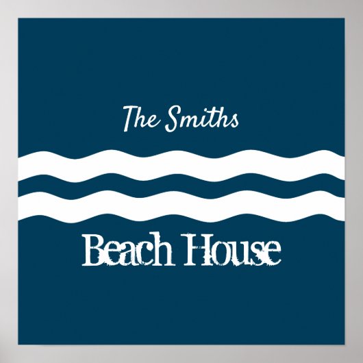 Minimale Zee Waves Nautical Coastal Poster (Voorkant)