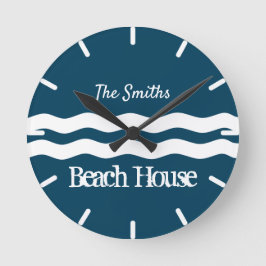 Minimale Zee Waves Nautical Coastal Ronde Klok