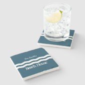 Minimale Zee Waves Nautical Coastal Stenen Onderzetter (Zijkant)